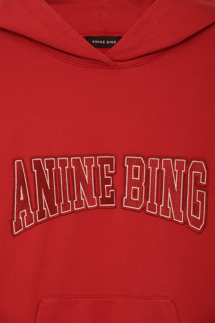 ANINE BING Harvey Sweatshirt - Tango Red - detail view