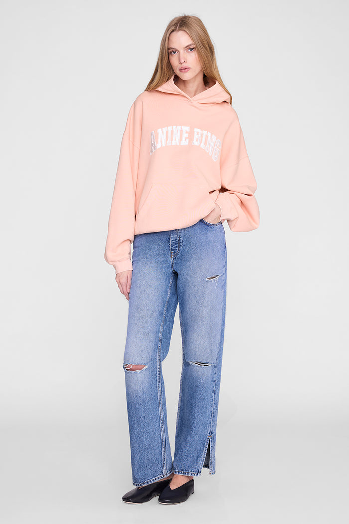 ANINE BING Harvey Sweatshirt Anine Bing - Coral Pink - on model front
