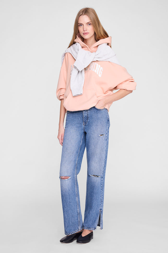 ANINE BING Harvey Sweatshirt Anine Bing - Coral Pink - on model front