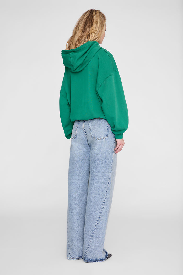 ANINE BING Harvey Sweatshirt No Pocket Collegiate - Green - on model back