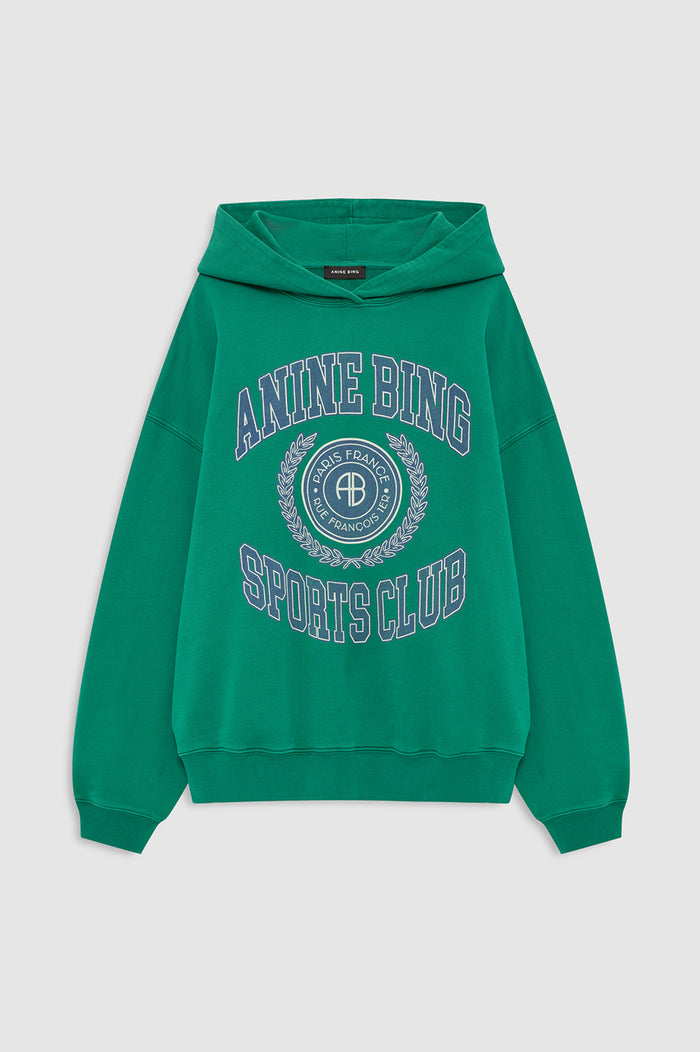 ANINE BING Harvey Sweatshirt No Pocket Collegiate - Green - front view