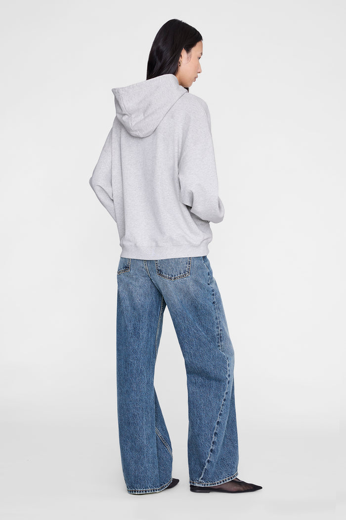 ANINE BING Harvey Sweatshirt Paris Stencil - Heather Grey - on model back