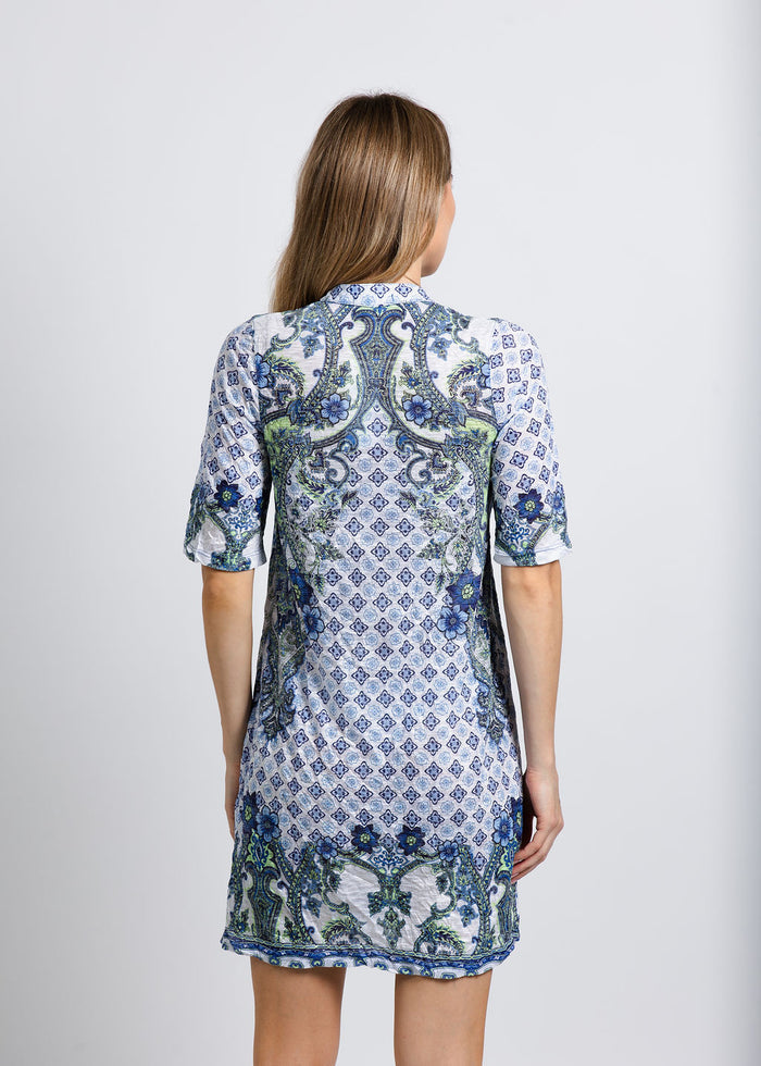 David Cline Henley Shift Dress in Stem available at Barbara Katz