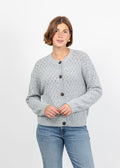 Varley Hossler Knit Cardigan in Grey Melange available at Barbara Katz