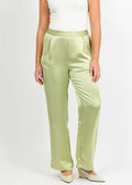 Hinson Wu Hostess Liquid Satin Pant in Pistachio available at Barbara Katz