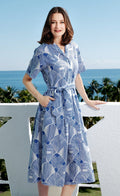 Dizzy-Lizzie Hudson Tiered Dress - Navy White Geo available at Barbara Katz