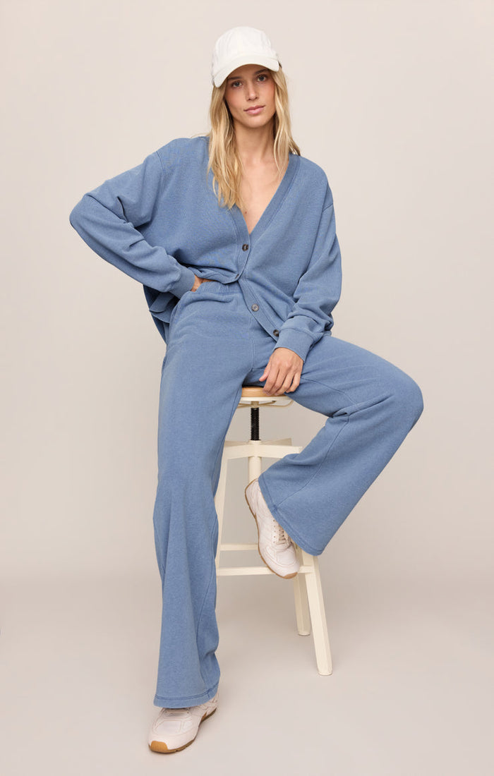 Z Supply Hunter Knit Denim Pants in Santorini Indigo available at Barbara Katz