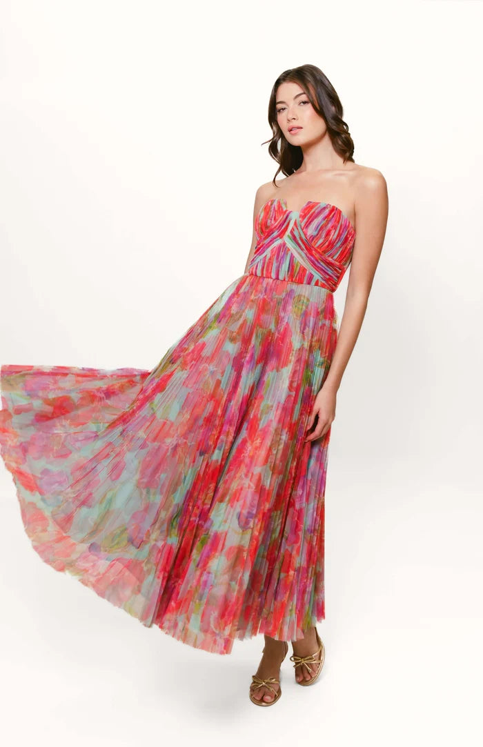 Hutch "Corene" A-line Foral Midi Dress 11331