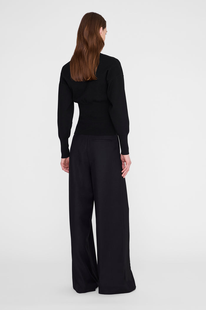 ANINE BING Imane Sweater - Black - on model back