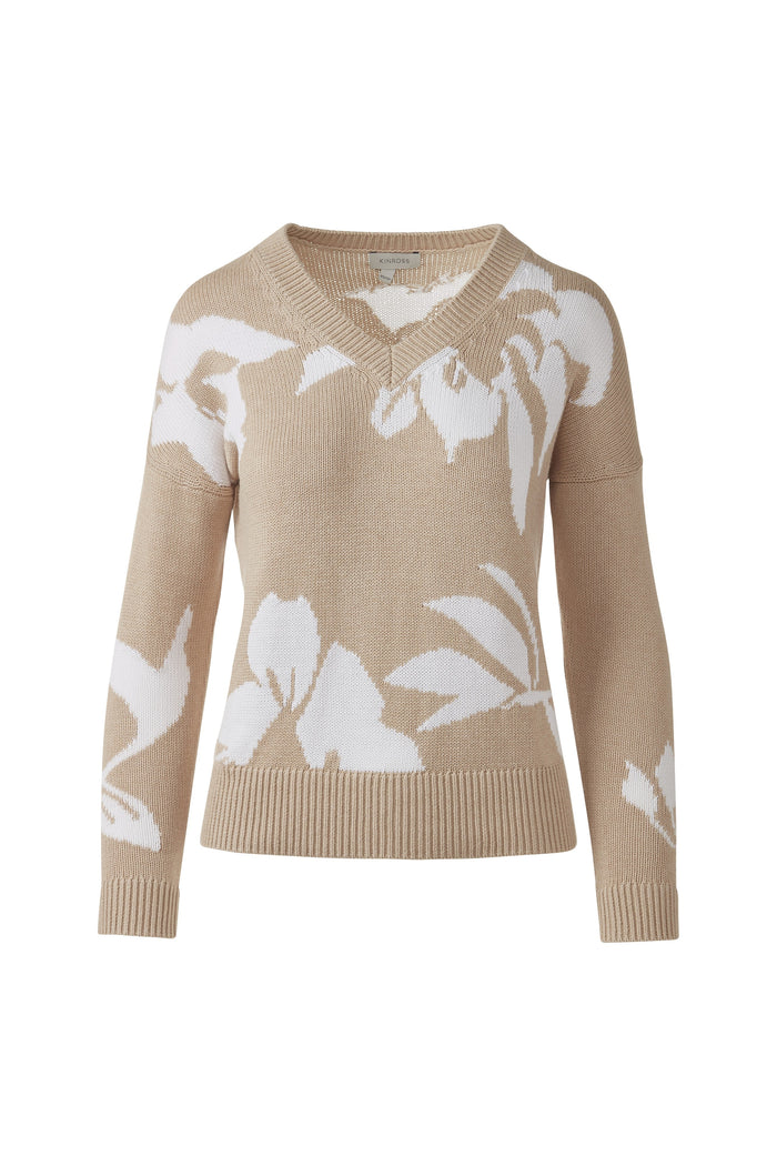 Kinross Intarsia Easy Vee Sweater available at Barbara Katz