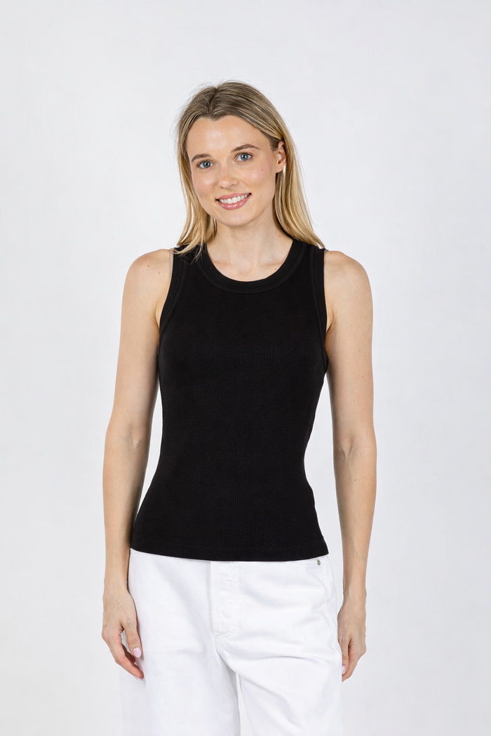 Citizens of Humanity Isabel Rib Tank in Black available at Barbara Katz