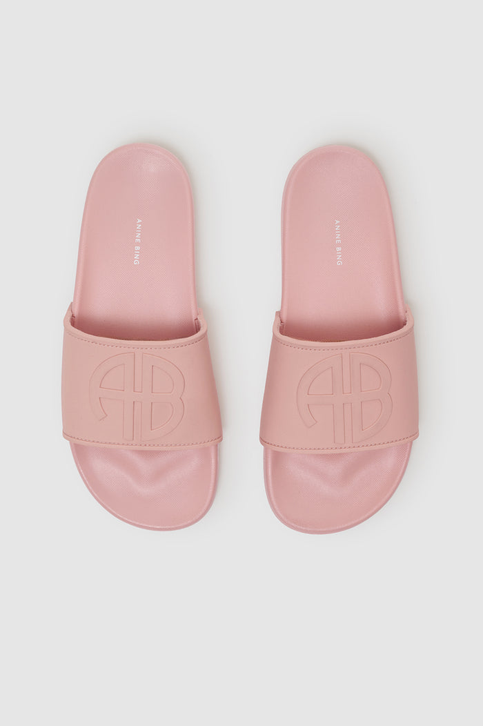 ANINE BING Isla Slides - Blush - top view