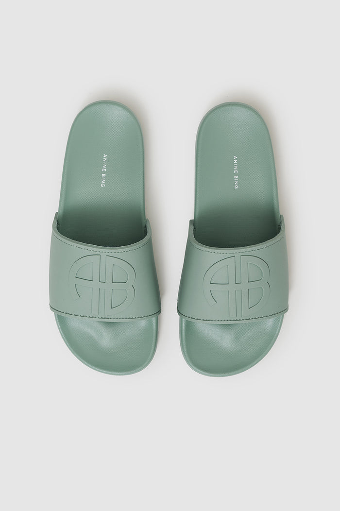 ANINE BING Isla Slides - Sea Foam Green - top view