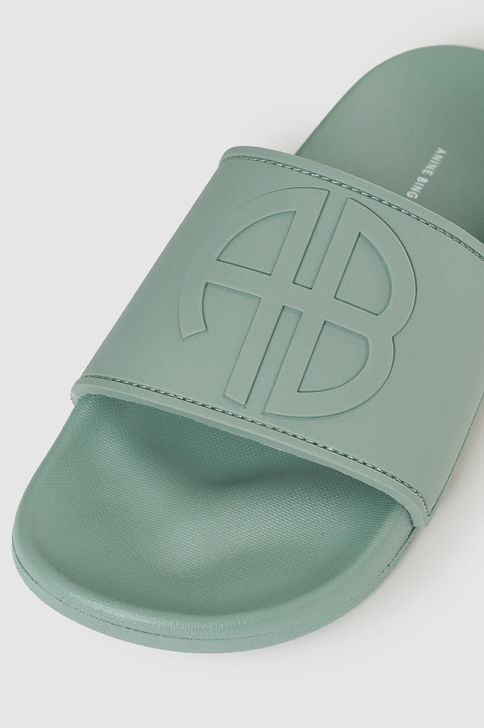 ANINE BING Isla Slides - Sea Foam Green - detail view