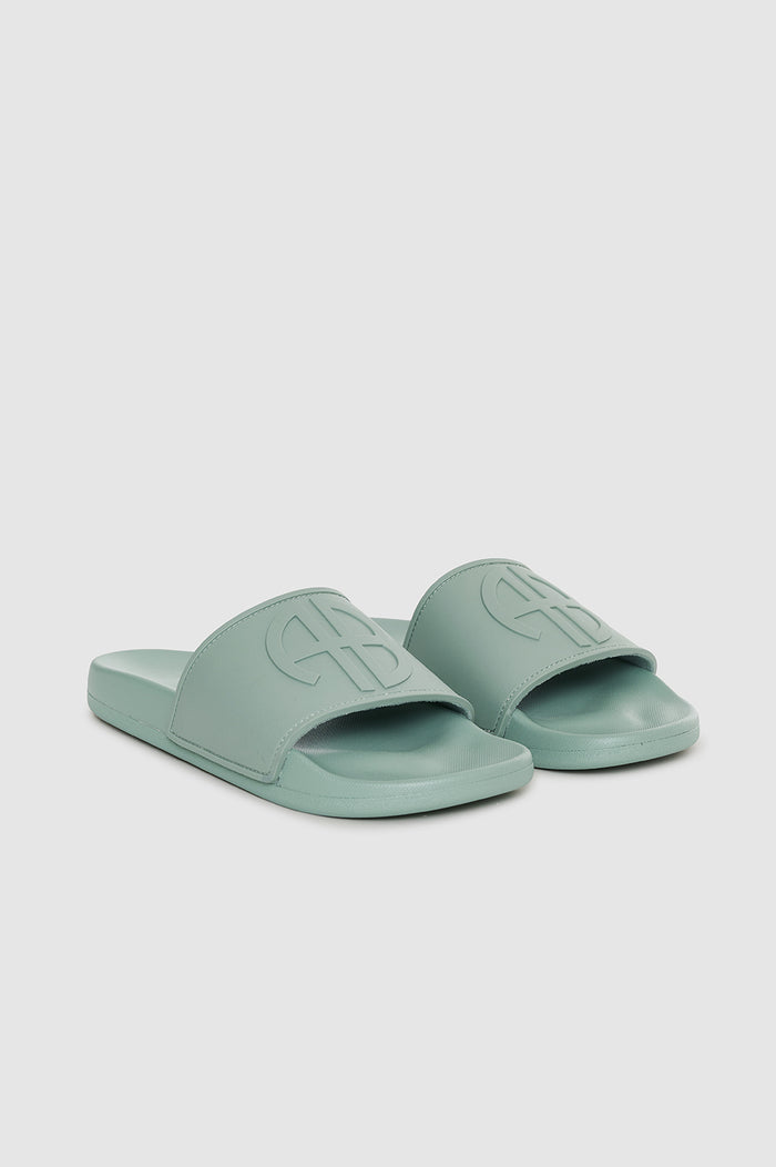 ANINE BING Isla Slides - Sea Foam Green - pair front view