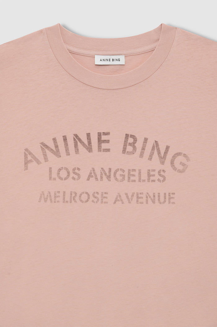 ANINE BING Ivan Long Sleeve Melrose Stencil - Washed Blushed - detail view