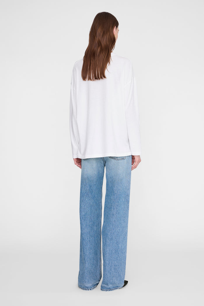 ANINE BING Ivan Long Sleeve New York Stencil - Ivory - back view