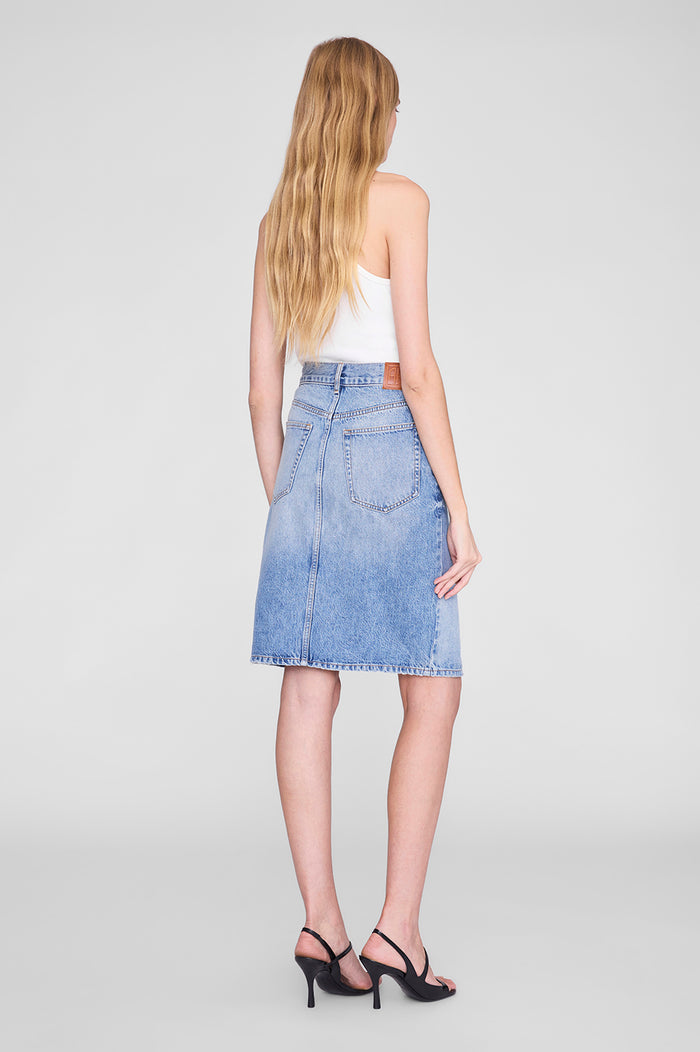 ANINE BING Jamey Skirt - Arbor Blue - on model back view