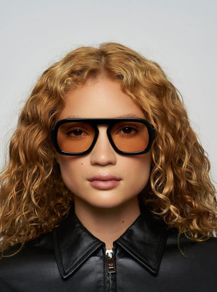 Elisa Johnson Jane Sunglasses in Gloss Black available at Barbara Katz