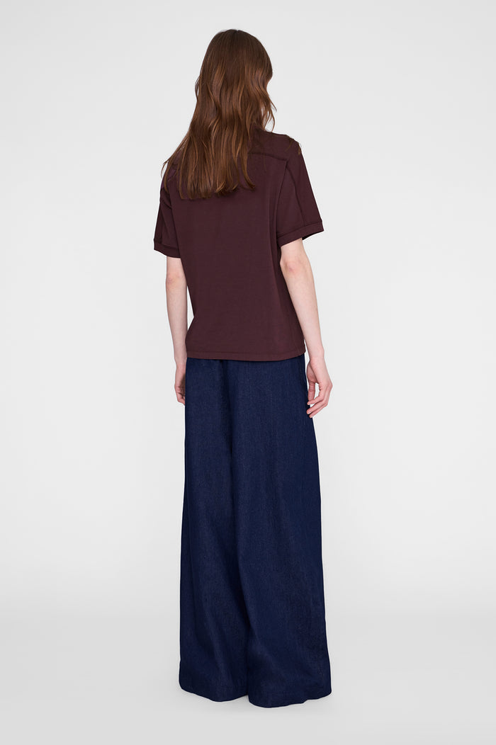 ANINE BING Jaylin Tee Collegiate - Fig - on model back