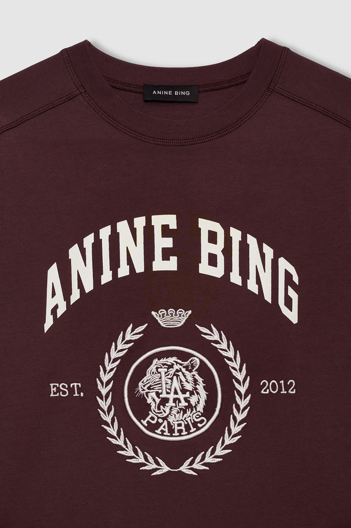 ANINE BING Jaylin Tee Collegiate - Fig - detail view