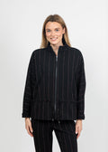 Olivia by Habitat Jennifer Jacket in Black Pinstripe available at Barbara Katz