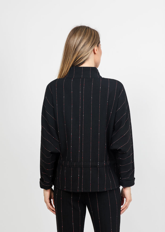 Olivia by Habitat Jennifer Jacket in Black Pinstripe available at Barbara Katz