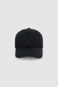 ANINE BING Jeremy Baseball Cap - Black Wool - front view