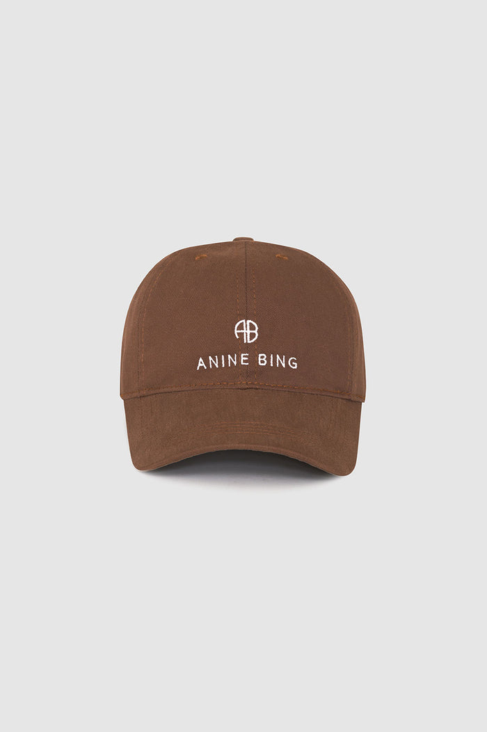 ANINE BING Jeremy Baseball Cap - Dark Camel - Front View