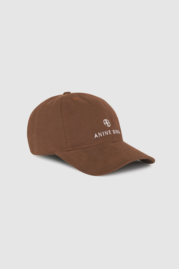 ANINE BING Jeremy Baseball Cap - Dark Camel - Side Angle View
