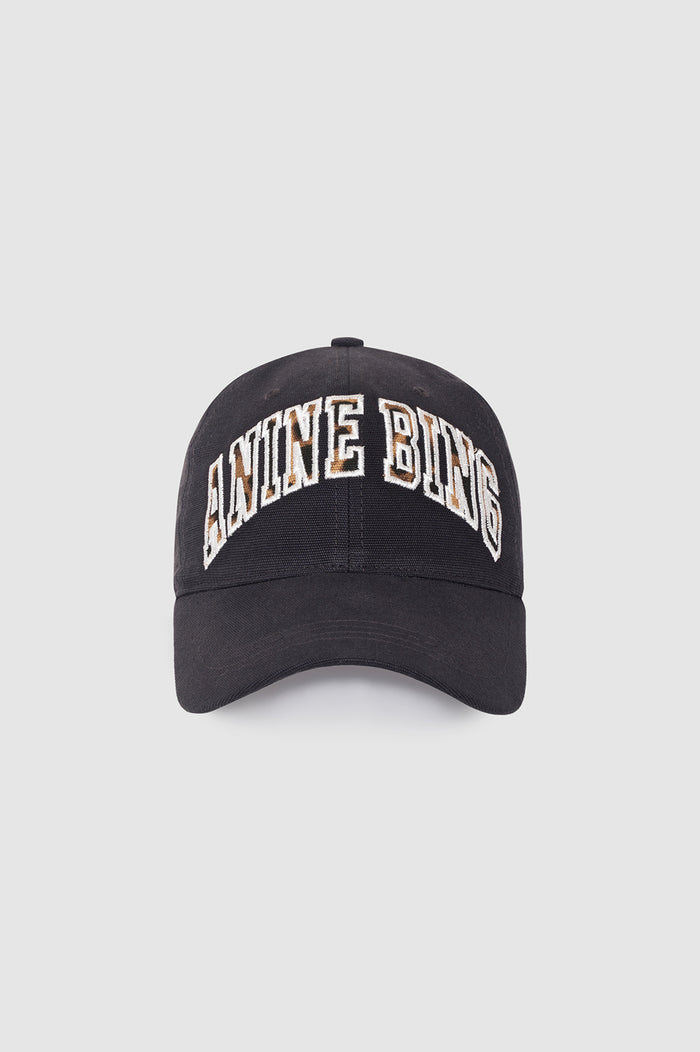 ANINE BING Jeremy Baseball Cap - Washed Black - front view