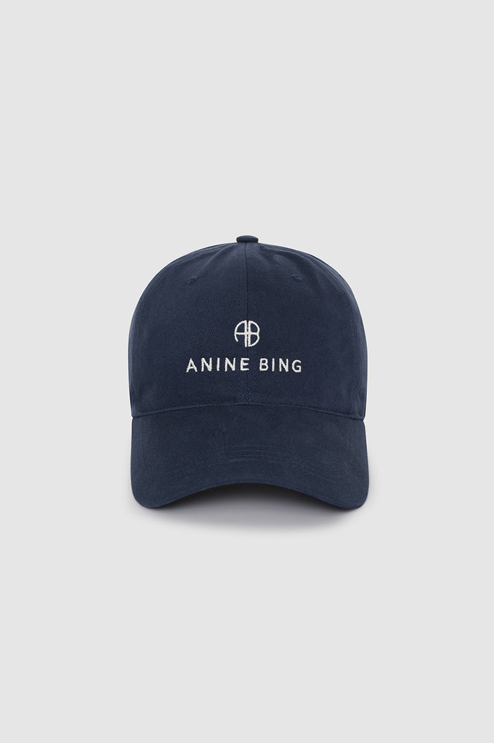 ANINE BING Jeremy Baseball Cap - Washed Navy - Front View