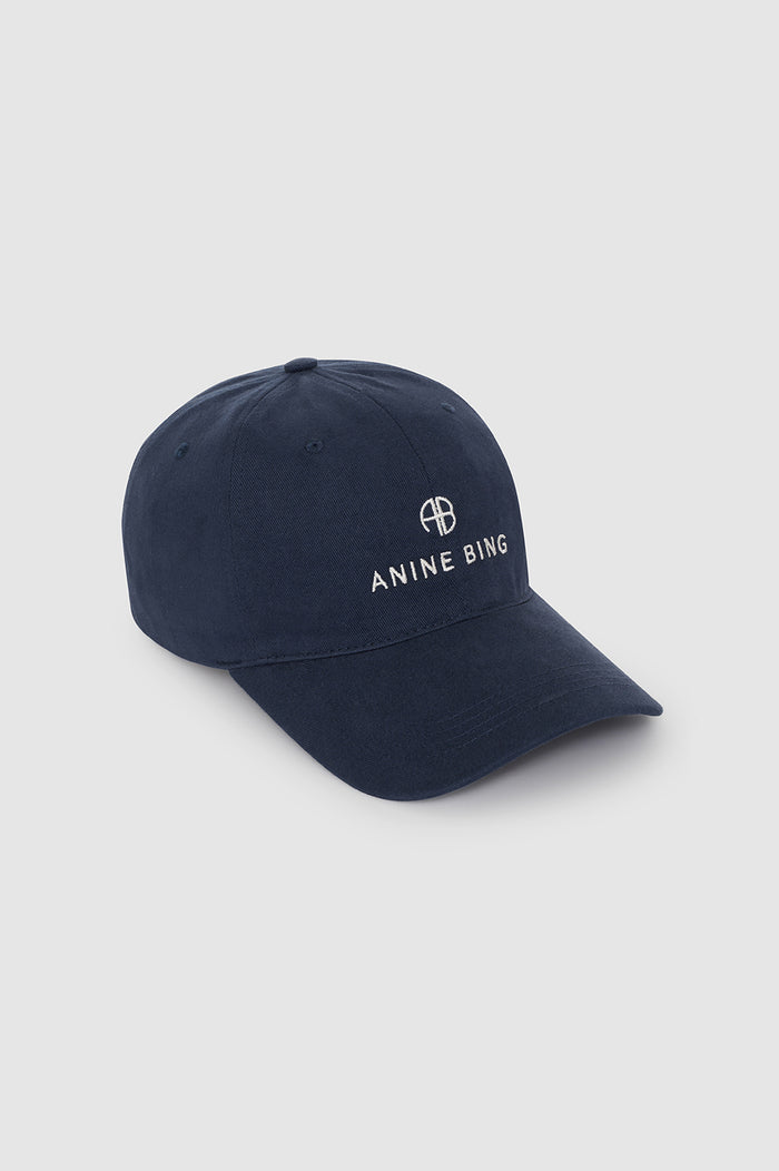 ANINE BING Jeremy Baseball Cap - Washed Navy - Side View