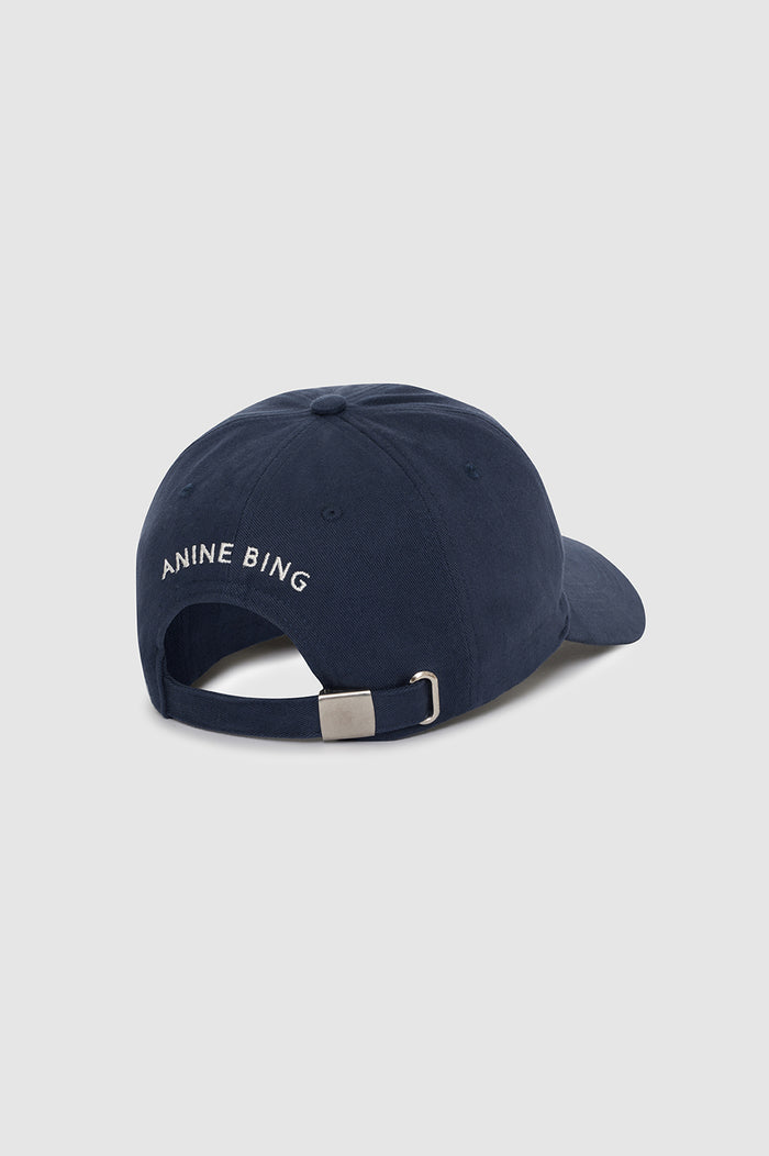 ANINE BING Jeremy Baseball Cap - Washed Navy - Back View