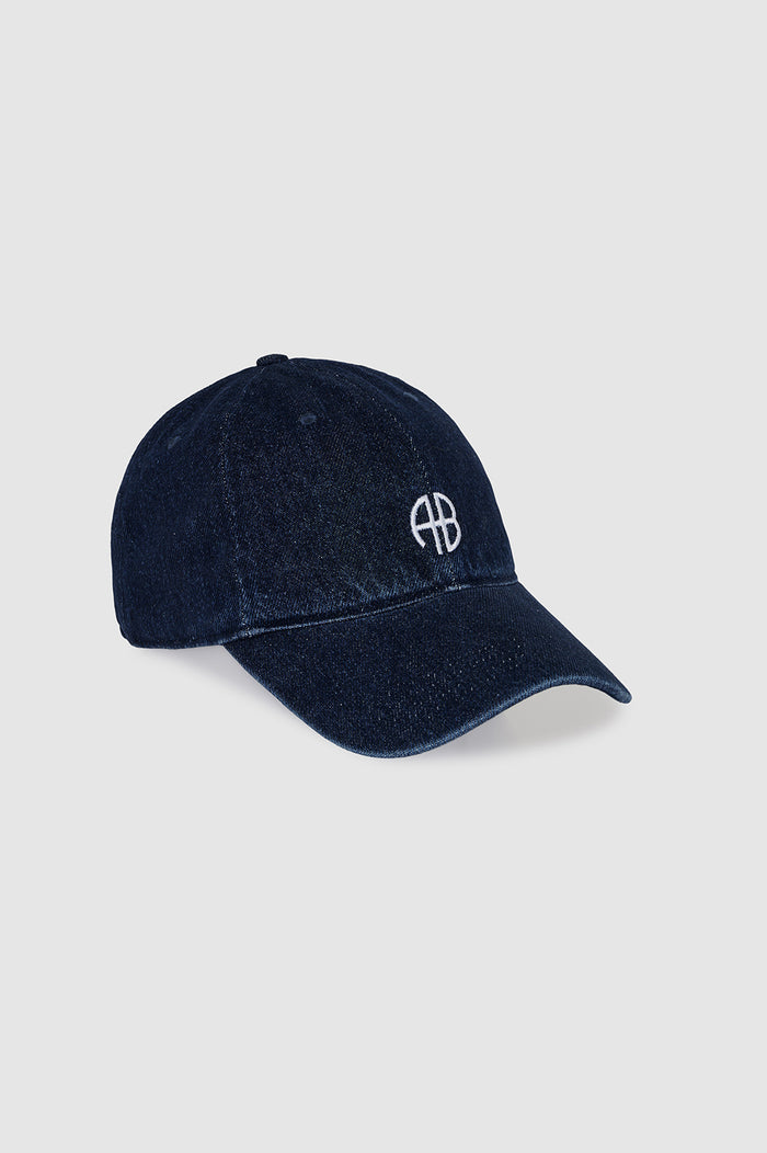 ANINE BING Jeremy Baseball Cap Ab - Ink Blue- side view