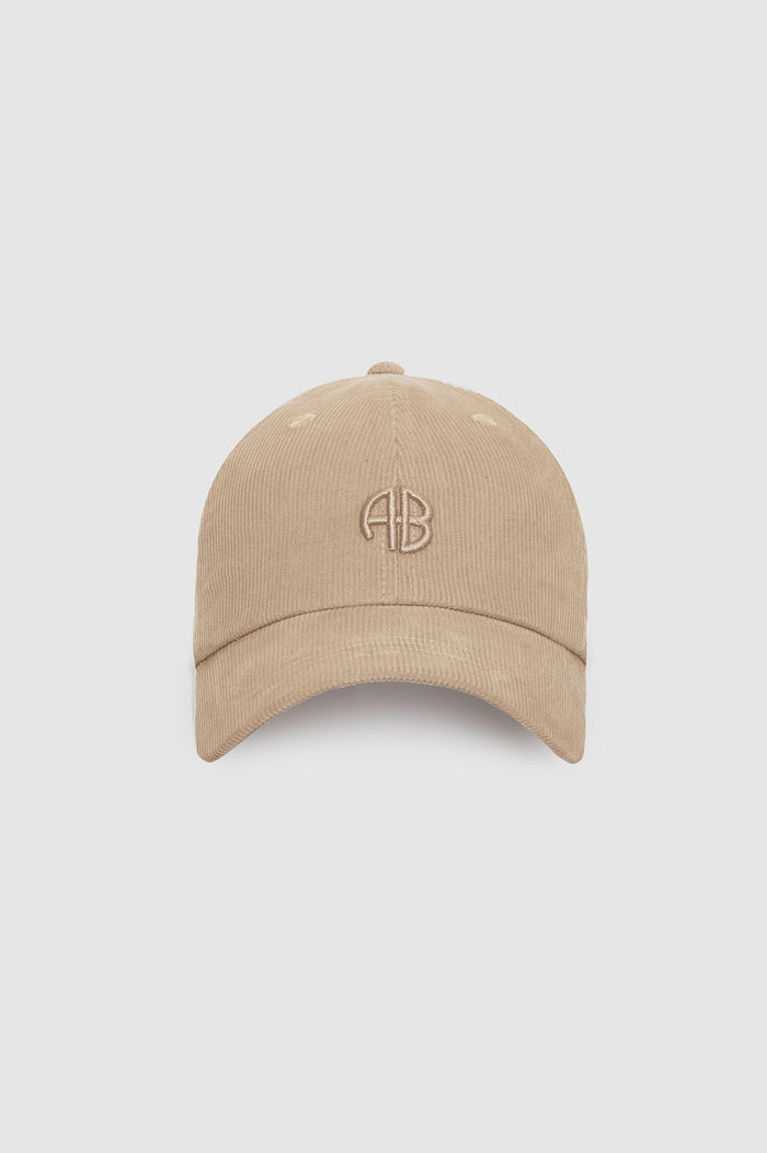 ANINE BING Jeremy Baseball Cap Ab Corduroy - Beige - front view