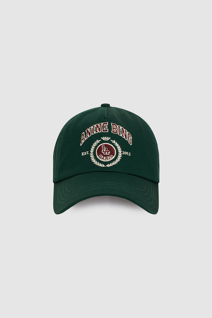 ANINE BING Jeremy Baseball Cap Collegiate - Deep Emerald front view