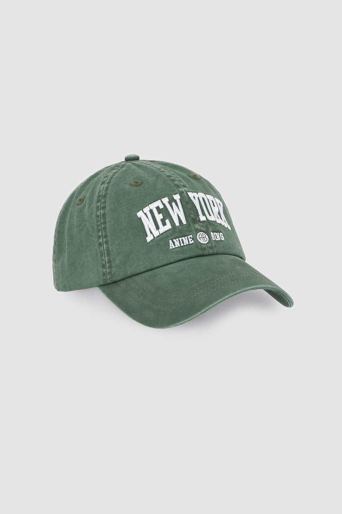 ANINE BING Jeremy Baseball Cap New York University - Cilantro - detail view