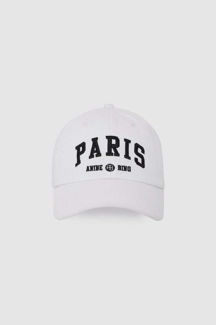 ANINE BING Jeremy Baseball Cap Paris University - White - front view