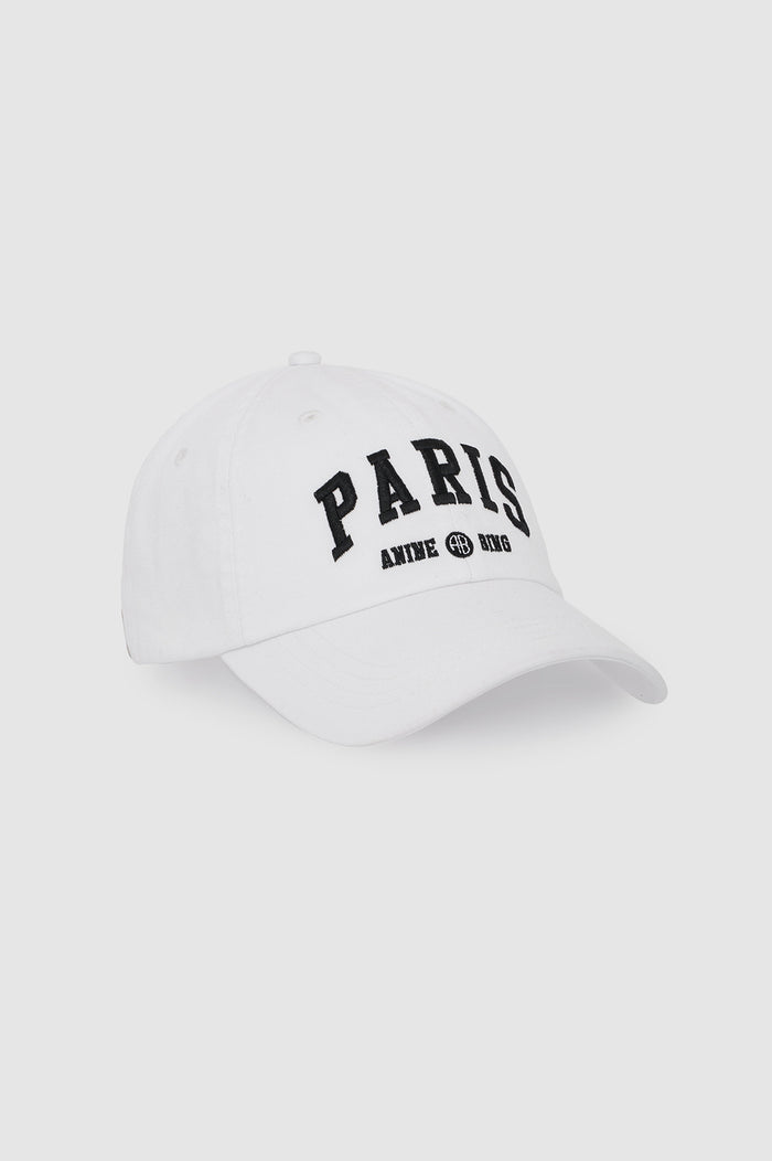 ANINE BING Jeremy Baseball Cap Paris University - White - side view