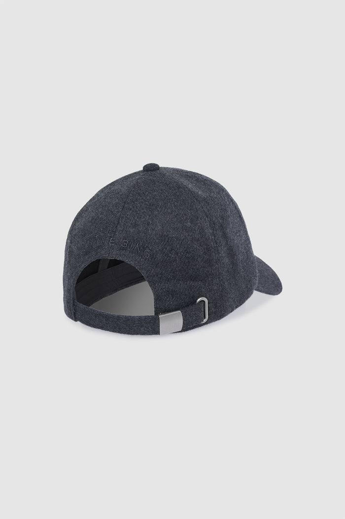 ANINE BING Jeremy Baseball Cap Wool - Grey Wool - back view