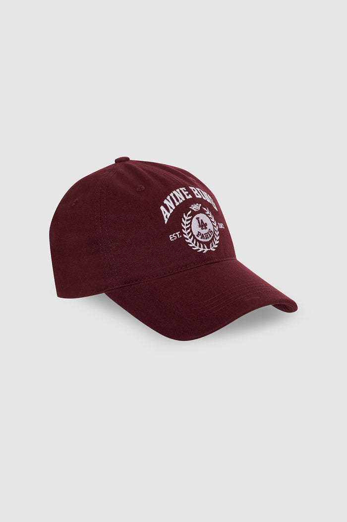 ANINE BING Jeremy Baseball Collegiate Cap - Fig - side view