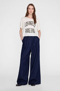 ANINE BING Johnny Cropped Tee - Cream - on model front