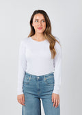 AMB Julia Long Sleeve Top in White available at Barbara Katz