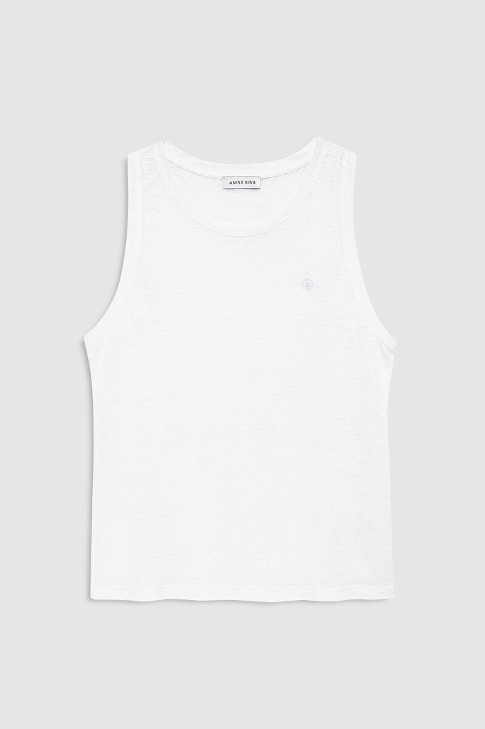 ANINE BING Juliann Tank - White - front view