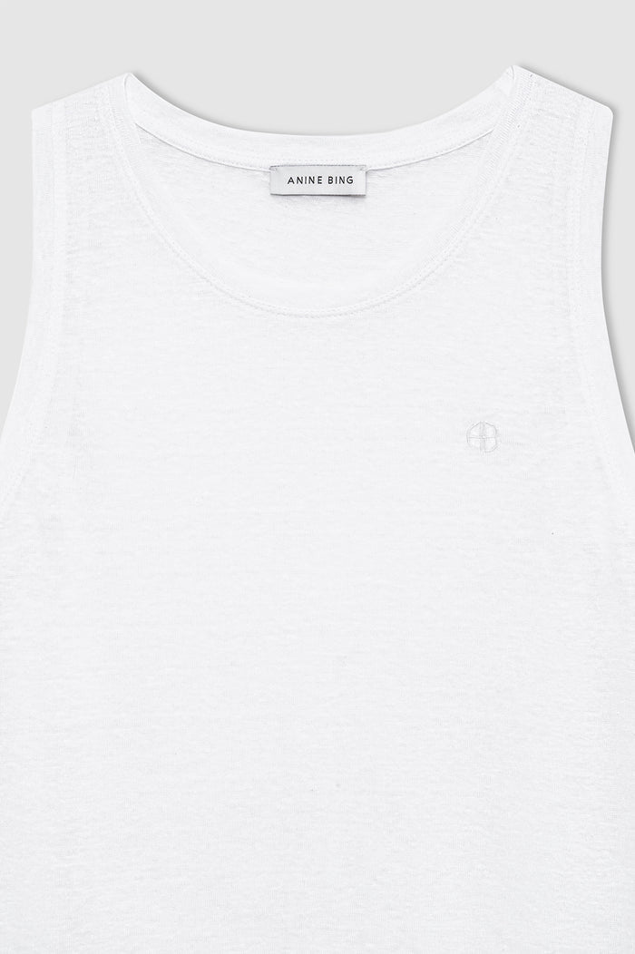 ANINE BING Juliann Tank - White - detail view