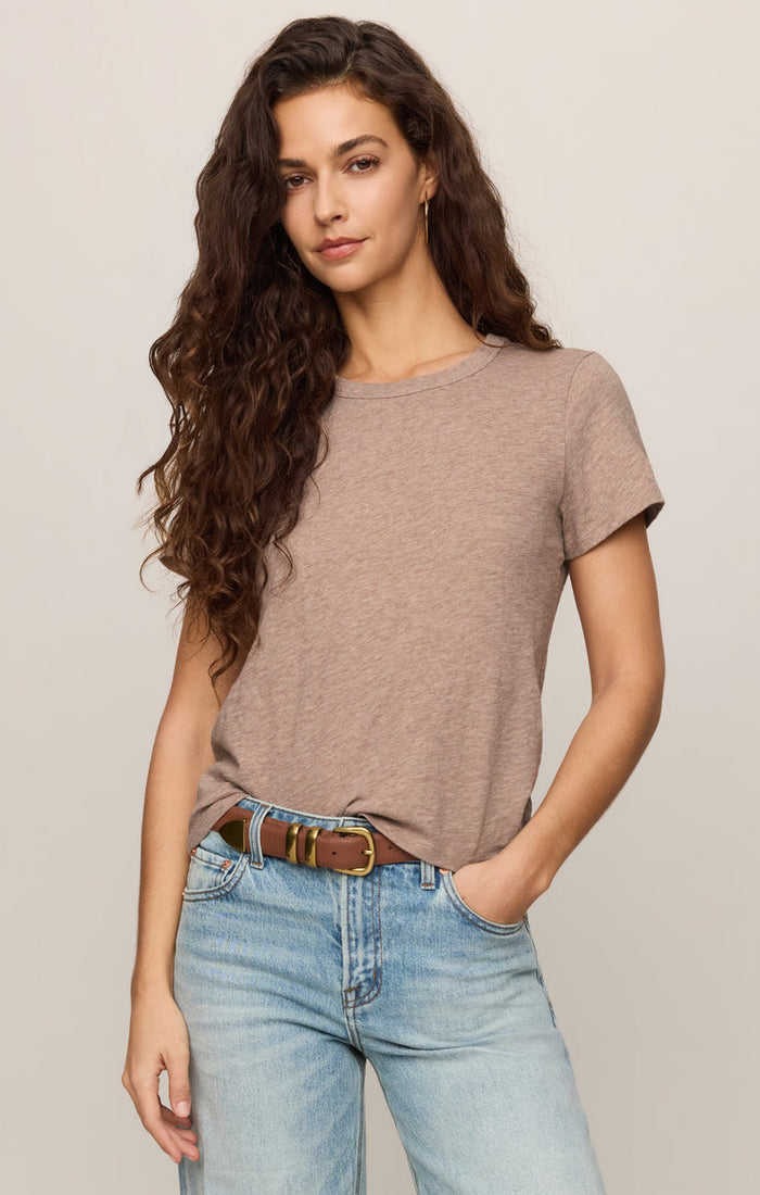 Z Supply Junie Slub Tee in Heather Ash available at Barbara Katz