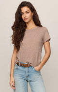 Z Supply Junie Slub Tee in Heather Ash available at Barbara Katz