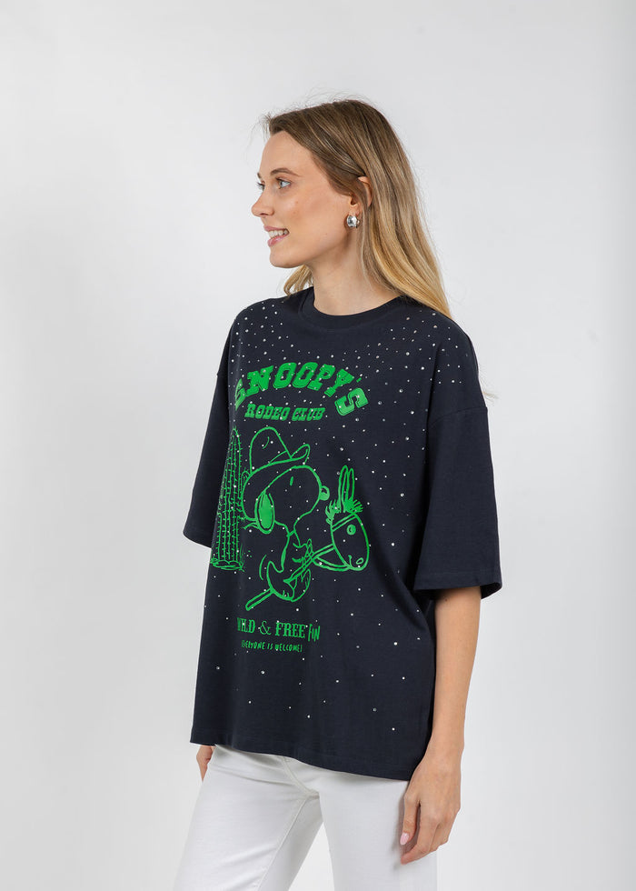Essentiel Antwerp Junki Rhinestones T-Shirt in Patriot Blue available at Barbara Katz