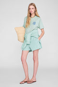 ANINE BING Kam Short - Washed Seafoam - on model front
